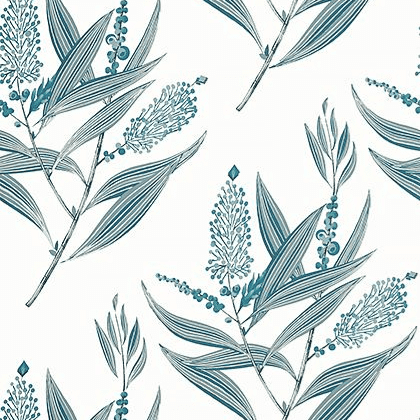 Anna French Winter Bud Wallpaper in Blue