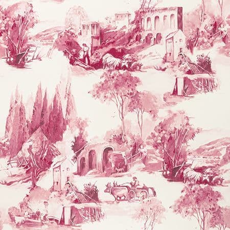 Clarke & Clarke Anastacia Wallpaper in Raspberry