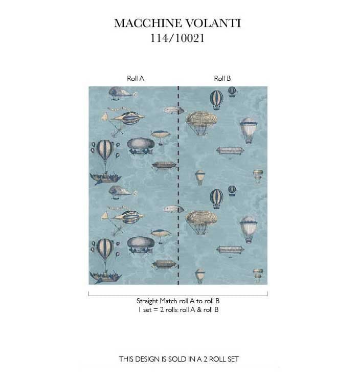 Cole & Son Macchine Volanti Wallpaper 97/1002 . 2 roll set.