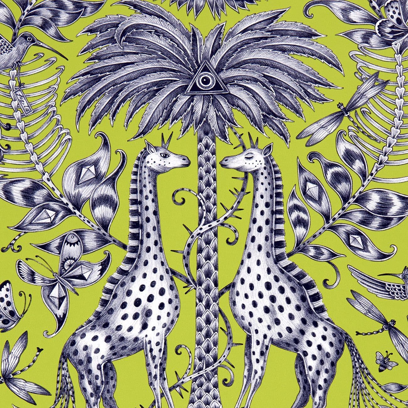 Emma Shipley Kruger Wallpaper in Lime