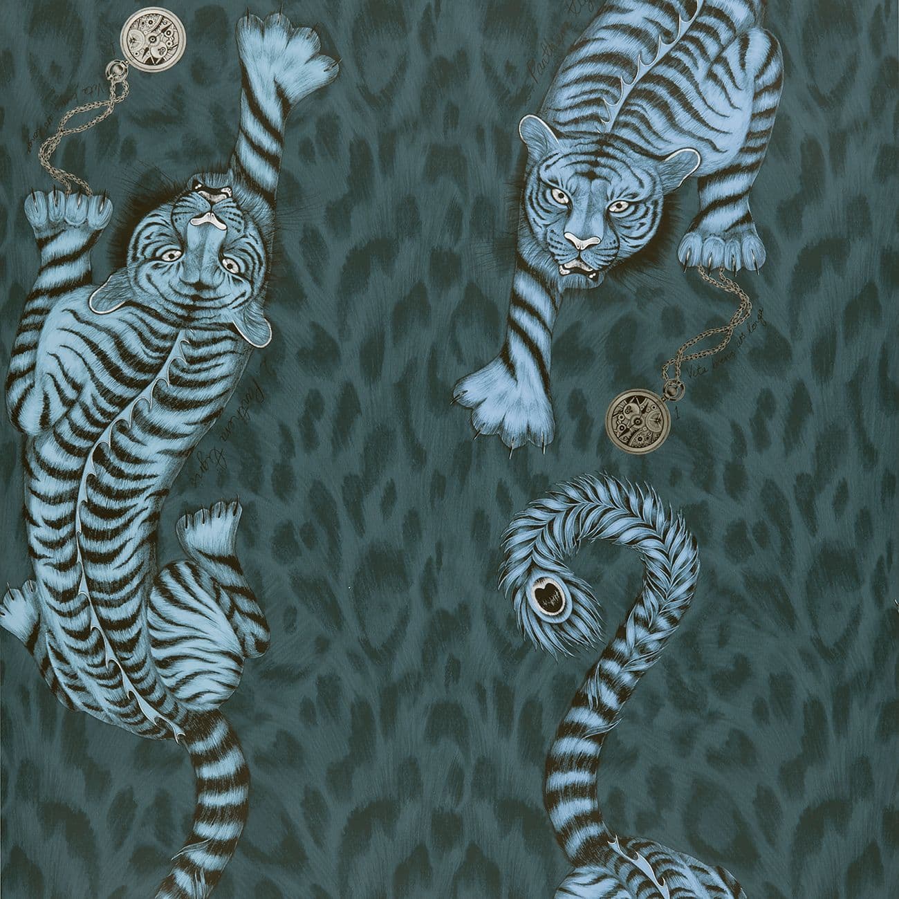 Emma Shipley Tigris Wallpaper in Navy