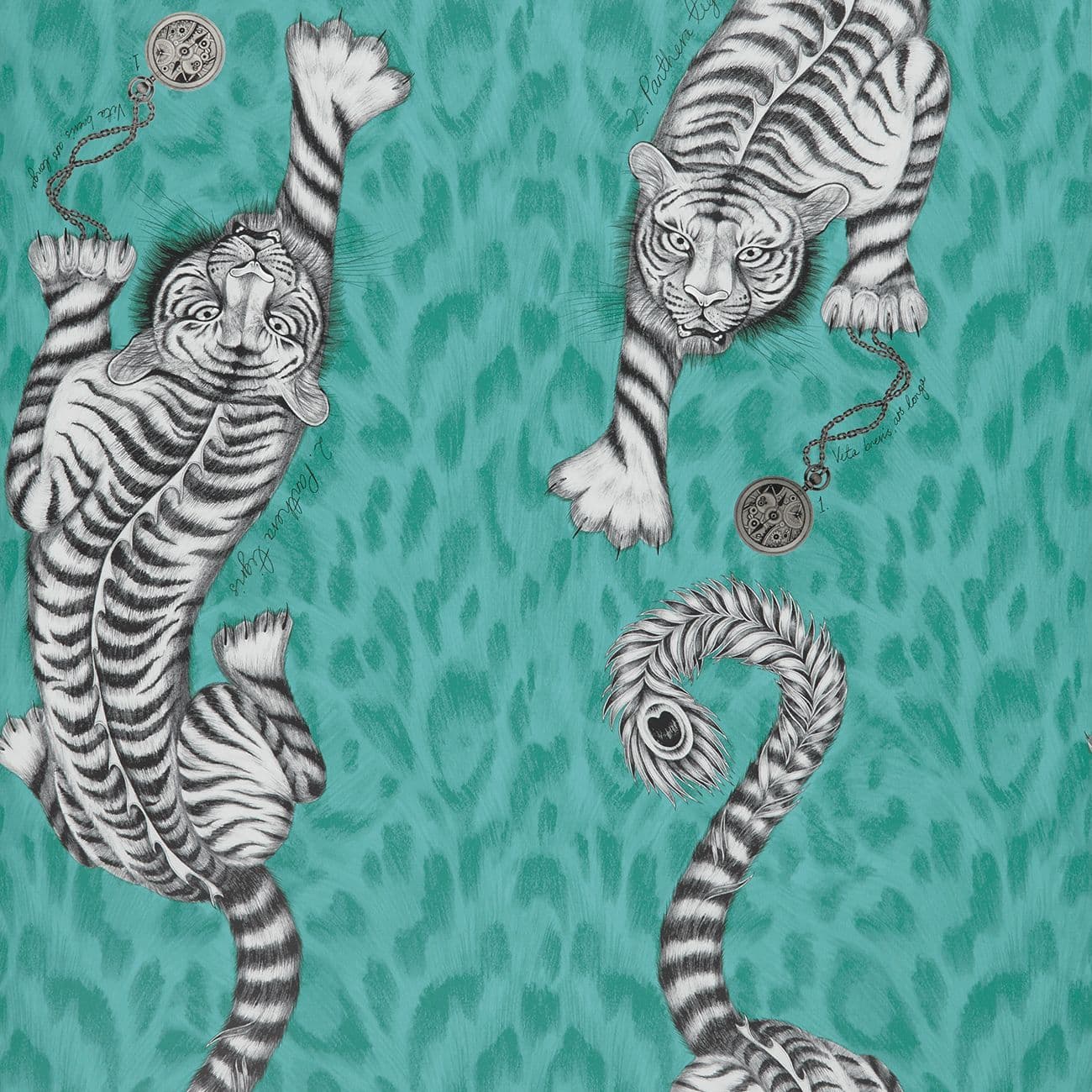 Emma Shipley Tigris Wallpaper in Teal