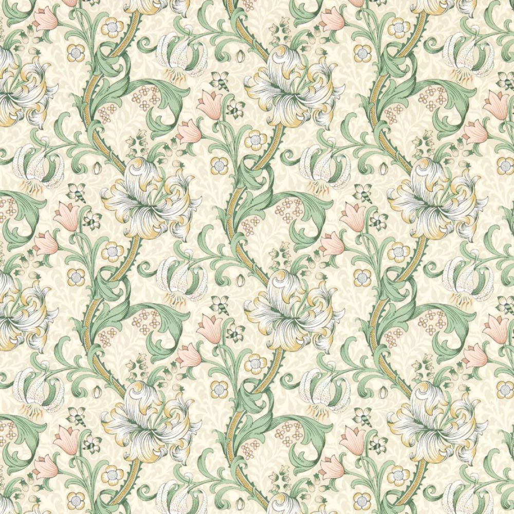 Clarke & Clarke Golden Lily Wallpaper in Linen/Blush