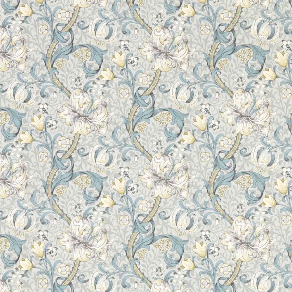 Clarke & Clarke Golden Lily Wallpaper in Slate/Dove