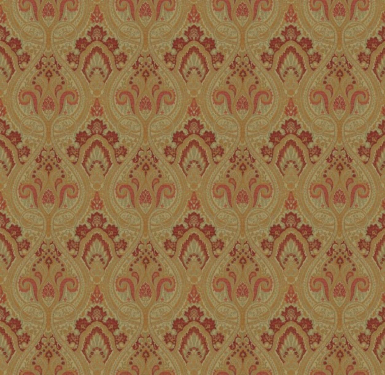 Jim Dickens Olympos Persia Fabric in Apple Red. 0.9  metres