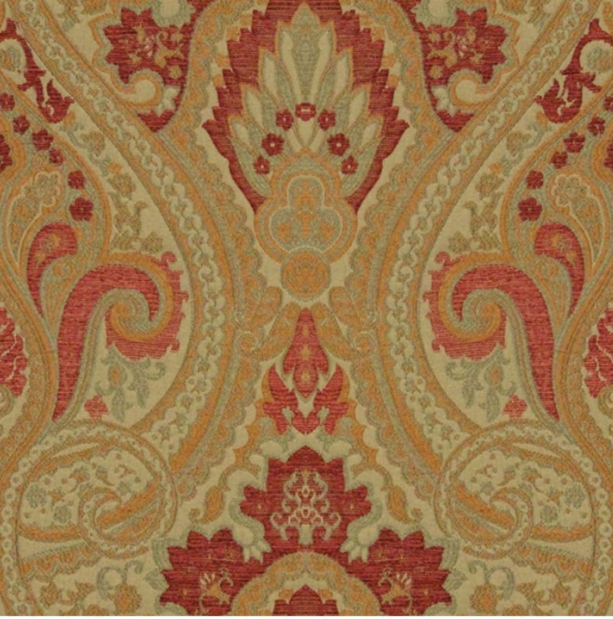 Jim Dickens Olympos Persia Fabric in Apple Red. 1.8  metres