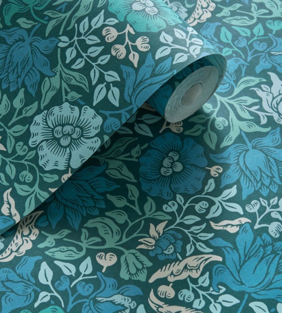 Clarke & Clarke Mallow Wallpaper in Teal