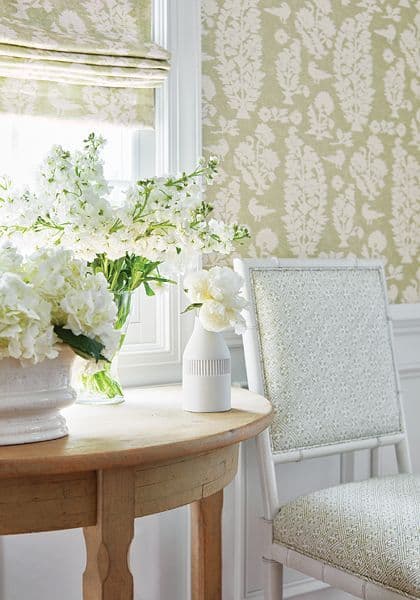 Thibaut Allaire Wallpaper in Spring Green