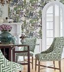 Thibaut Asian Scenic Wallpaper in Blue and Beige