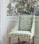 Thibaut Asian Scenic Wallpaper in Coral and Green