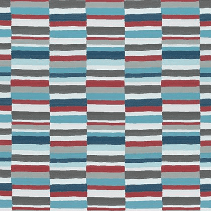 Thibaut Carnivale Fabric in Teal and Cranberry