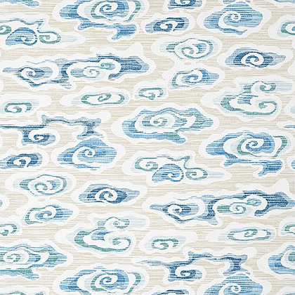 Thibaut Clear Clouds Wallpaper in Beige and Blue
