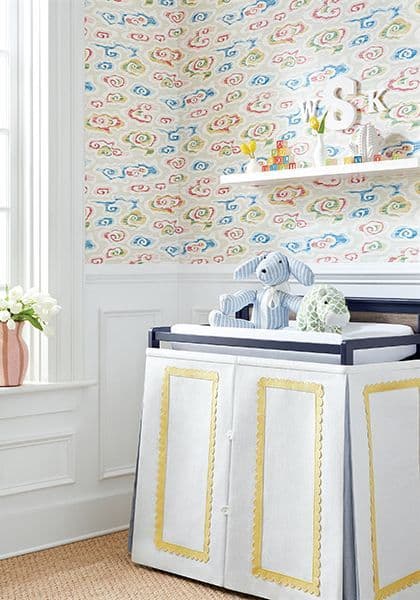 Thibaut Clear Clouds Wallpaper in Blue