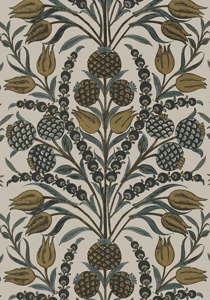 Thibaut Corneila Wallpaper in Grey and Gold