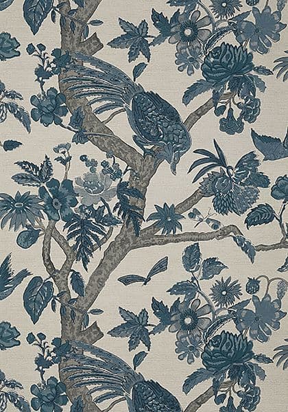 Thibaut Coromandel Wallpaper in Slate Blue