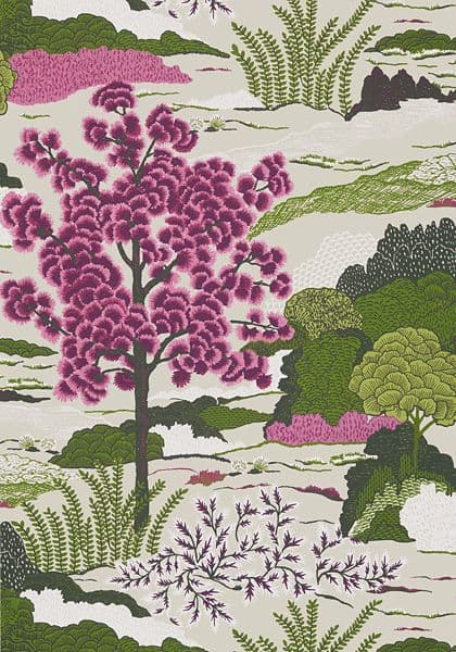 Thibaut Daintree Wallpaper in Fuchsia