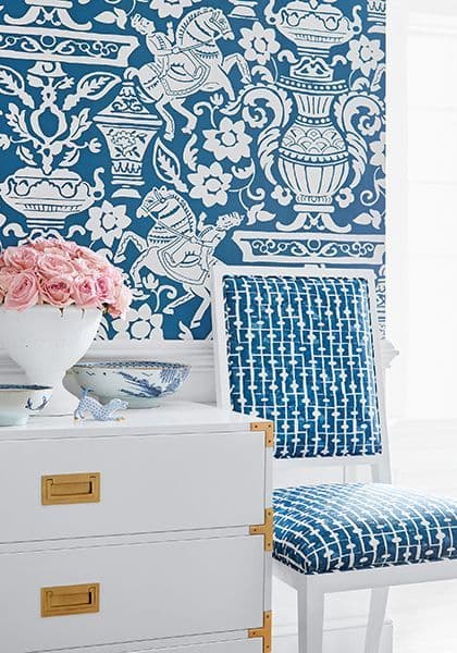 Thibaut Galway Wallpaper in Spa Blue