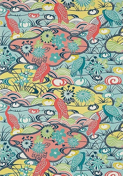 Thibaut Heron Stream Wallpaper in Soft Blue