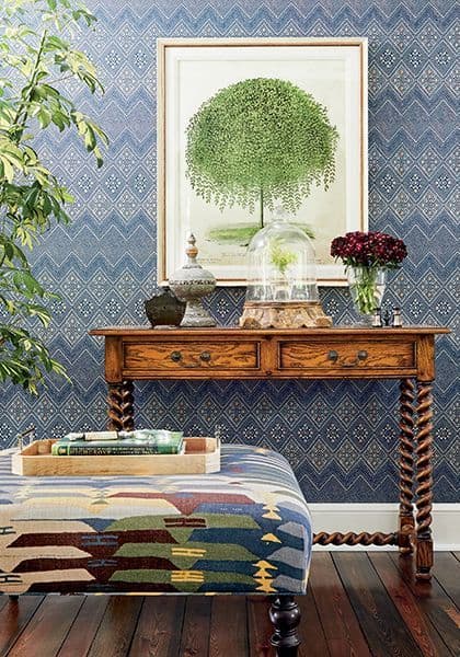 Thibaut High Plains Wallpaper in Navy and White