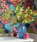 Thibaut Honshu Wallpaper in Red and Blue