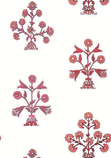 Thibaut Indian Flower Wallpaper in Pink