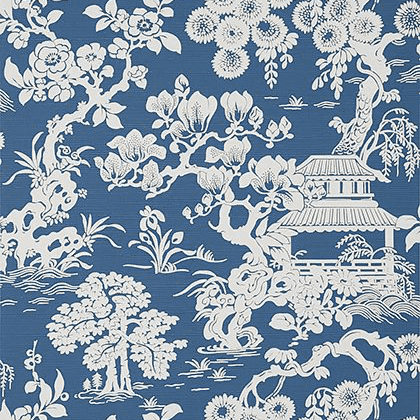 Thibaut Japanese Garden Wallpaper in Wedgewood