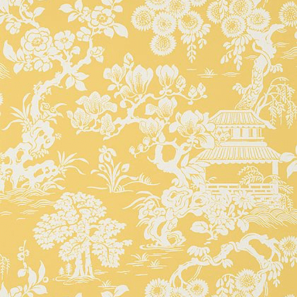 Thibaut Japanese Garden Wallpaper in Yellow