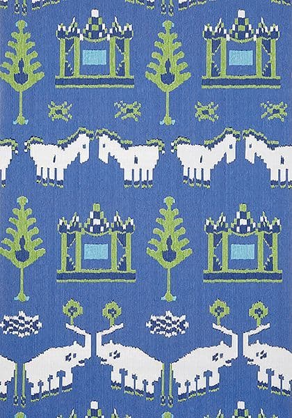 Thibaut Kingdom Parade Wallpaper in Blue and Green