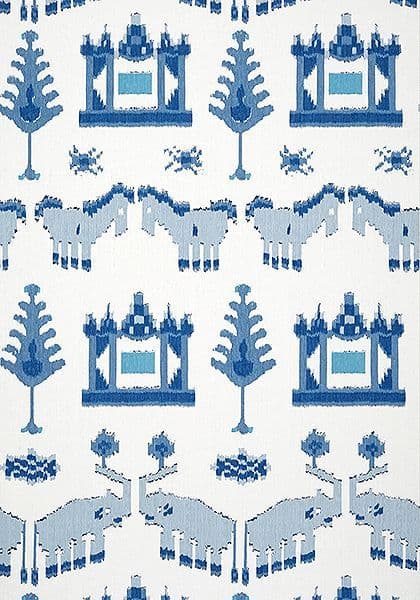 Thibaut Kingdom Parade Wallpaper in Blue and White