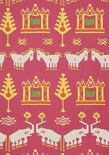 Thibaut Kingdom Parade Wallpaper in Pink