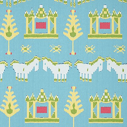 Thibaut Kingdom Parade Wallpaper in Turquoise