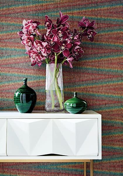 Thibaut Moab Weave Wallpaper in Teal