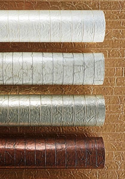 Thibaut Mother of Pearl Wallpaper in Metallic Gold