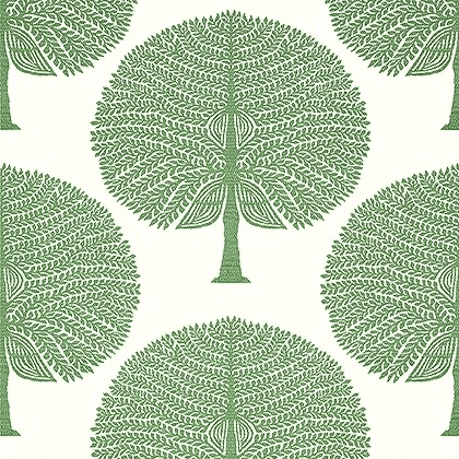 Thibaut Mulberry Tree Wallpaper in Green