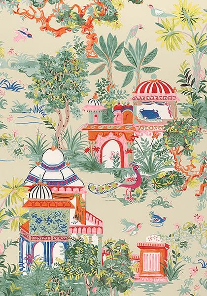 Thibaut Mystic Garden Fabric in Cream