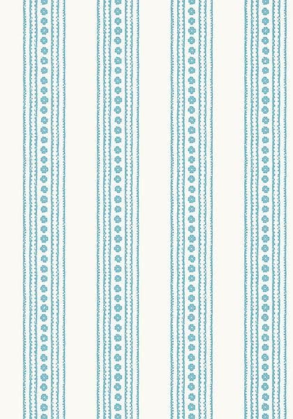 Thibaut New Haven Stripe Wallpaper in Turquoise