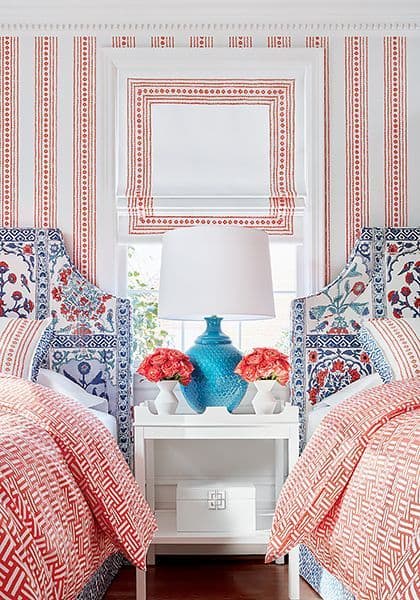 Thibaut New Haven Stripe Wallpaper in Turquoise