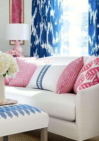 Thibaut Nola Stripe Embroidery in Pink