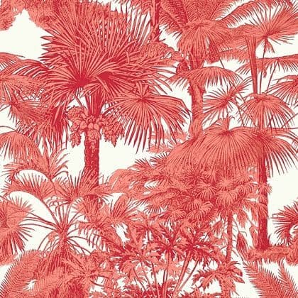 Thibaut Palm Botanical  Wallpaper in  Coral