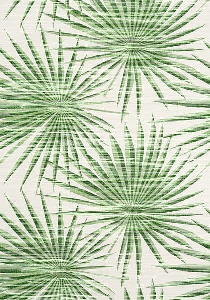 Thibaut Palm Frond Wallpaper in Green and White