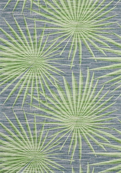 Thibaut Palm Frond Wallpaper in Navy and Green