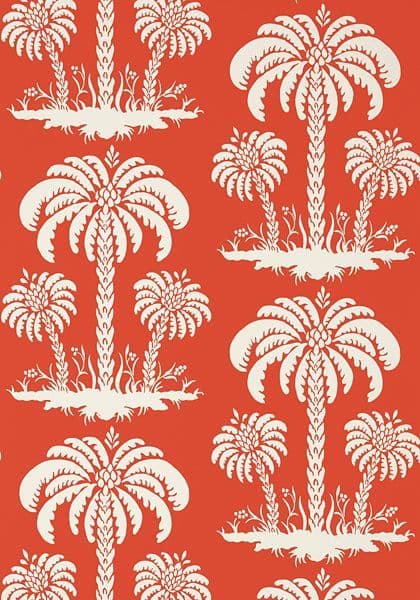 Thibaut Palm Island Wallpaper in Coral