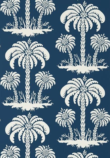 Thibaut Palm Island Wallpaper in Navy