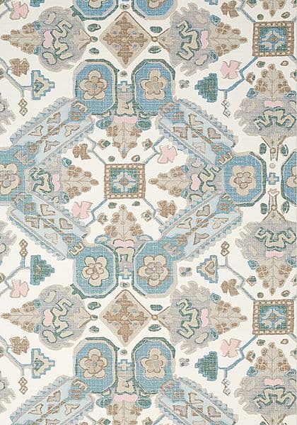 Thibaut Persian Carpet Wallpaper in Spa Blue