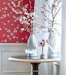 Thibaut Sakura Wallpaper in Red