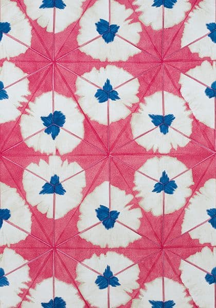 Thibaut Sunburst Fabric in Pink and Blue