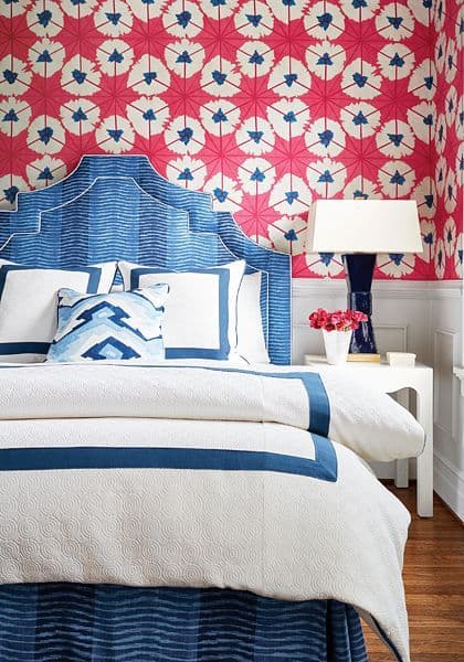 Thibaut Sunburst Wallpaper in Pink and Coral