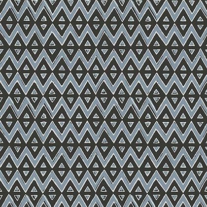 Thibaut Tiburon Wallpaper in Black and Mineral Blue