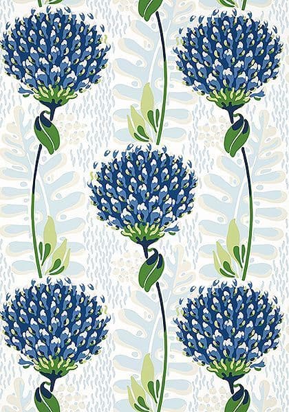 Thibaut Tiverton Wallpaper in Blue and Green