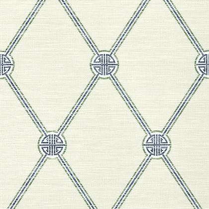 Thibaut Turnberry Trellis Wallpaper in Beige and Green